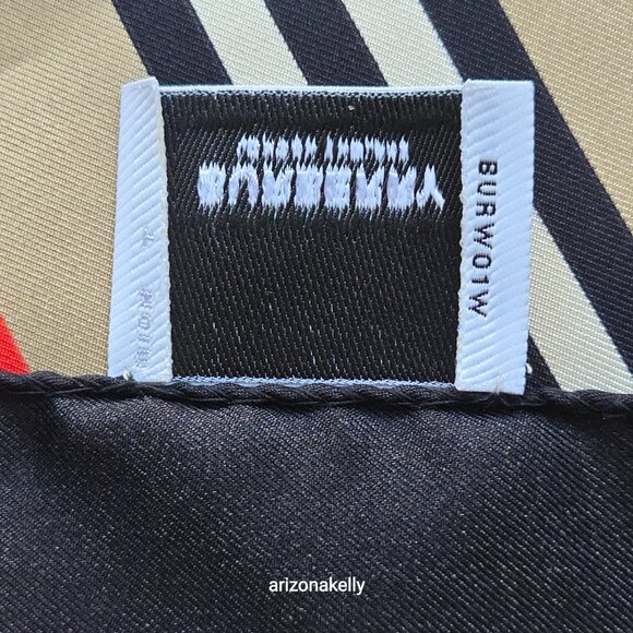 Burberry Montage Print Silk Twill Scarf Archive Beige - Picture 9 of 16